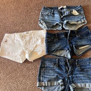 Hollister Mixed Denim & White Jean Shorts Bundle
